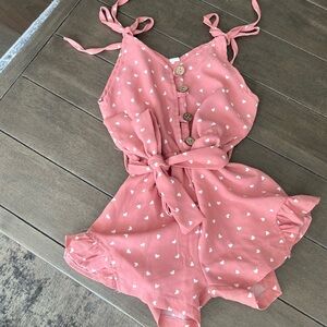 Mauve pink small heart romper size 5